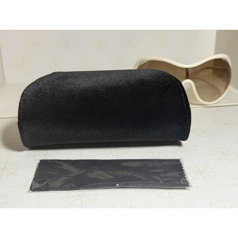 Rare Archive Tom Ford FT267 Grant 25F Shield Women's Sunglasses Ivory w/Case